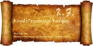 Kovácsovics Ferenc névjegykártya