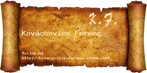 Kovácsovics Ferenc névjegykártya